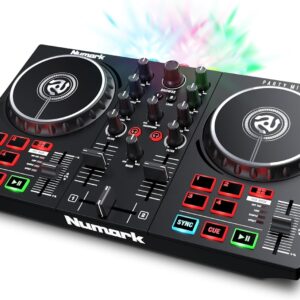 Numark Party Mix II DJ Controller with Lights, 2 Decks, Mixer, Audio Interface and Serato Lite